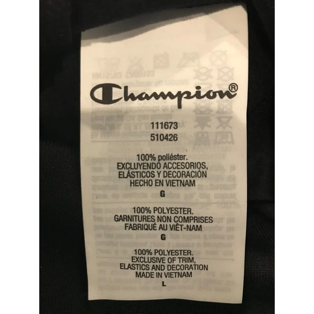 Youth Large Champion Track Jacket Black Zip up w/ Pockets